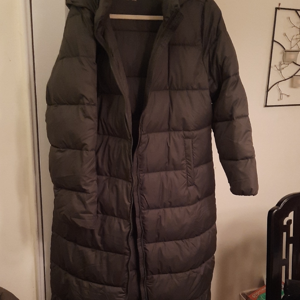 Women's Dark Olive Green Puffer Coat